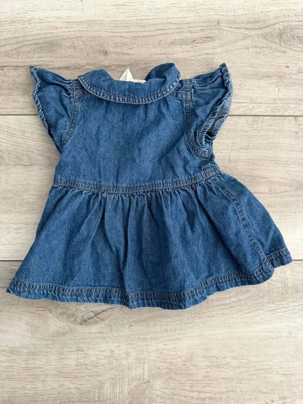 Vintage 90s Disney Babies Minnie Mouse Denim Dress Size 12 Months Embroidered